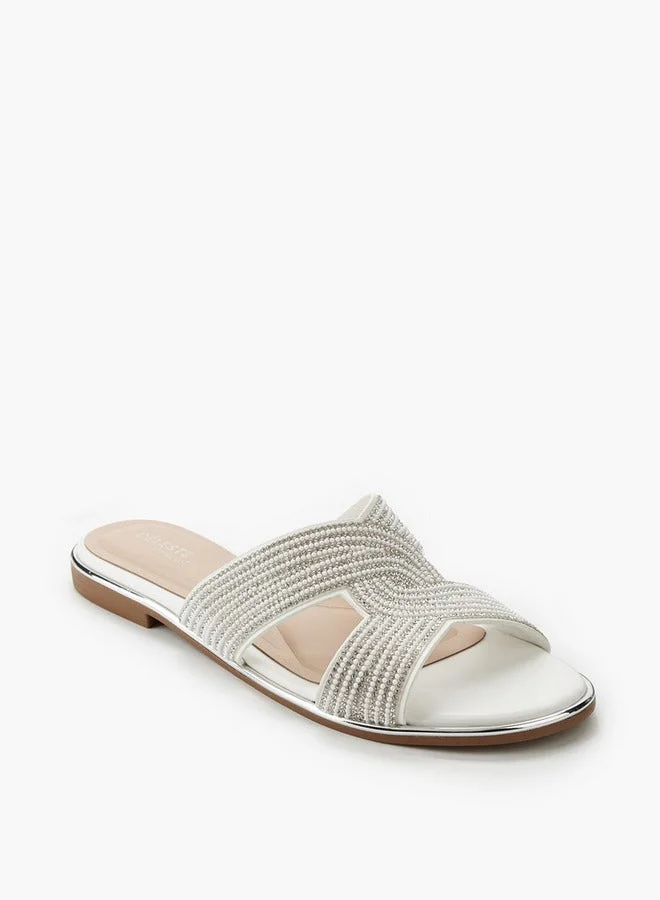 Celeste Women Stone Embellished Slide Sandals